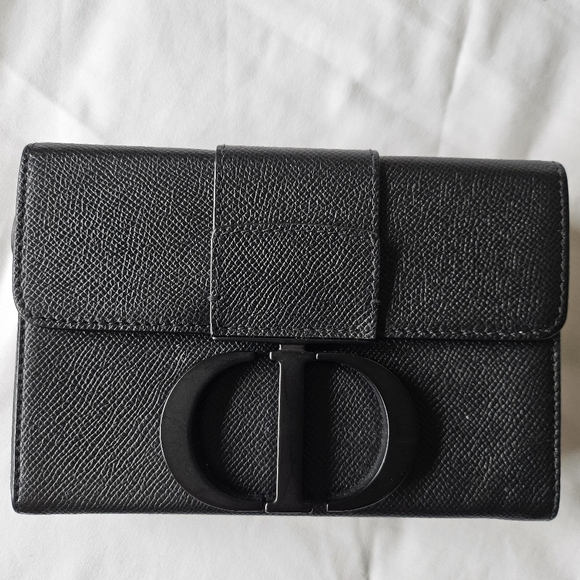 Dior Handbags - AUTH CHRISTIAN DIOR Montaigne Box Black Grained Calf Leather Bag